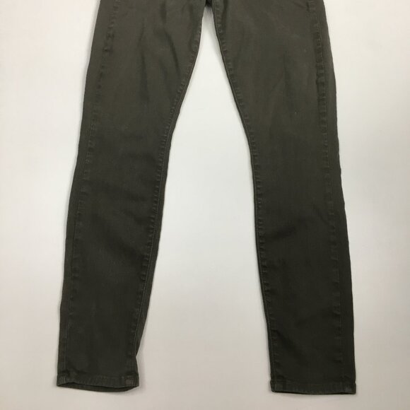 PAIGE Green Leaf Silk Coating Logo Hardware Faux Pockets Verdugo Ankle Jeans - Picture 7 of 13